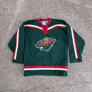 Vintage Minnesota Wild CCM Hockey Jersey Gaborik #10 Green Unisex Children NHL‎